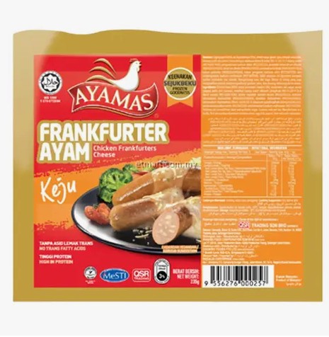 AYAMAS CHICKEN FRANKFURTER CHEESE 235G