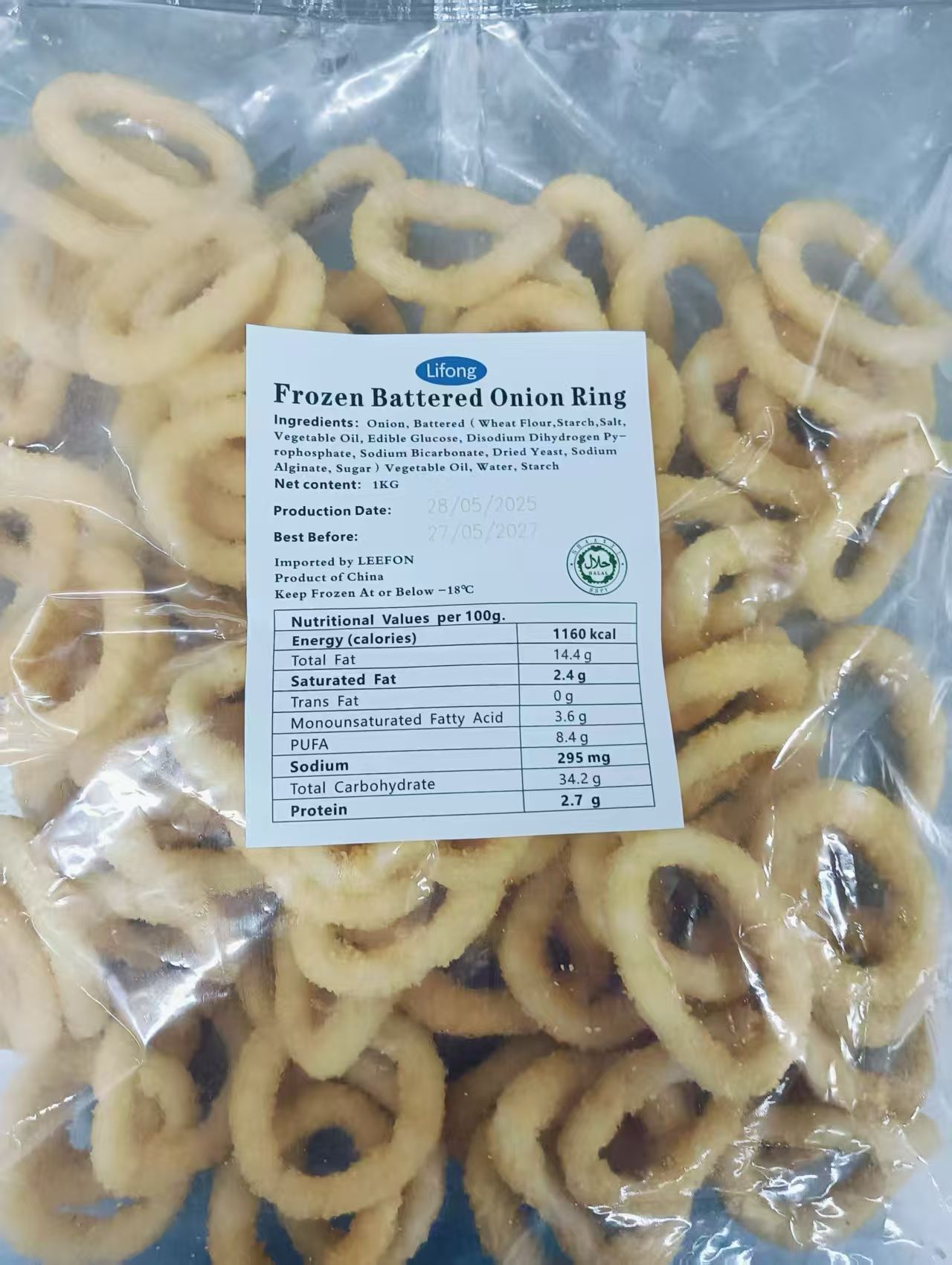 LIFONG FROZEN BATTERED ONION RINGS 1KG