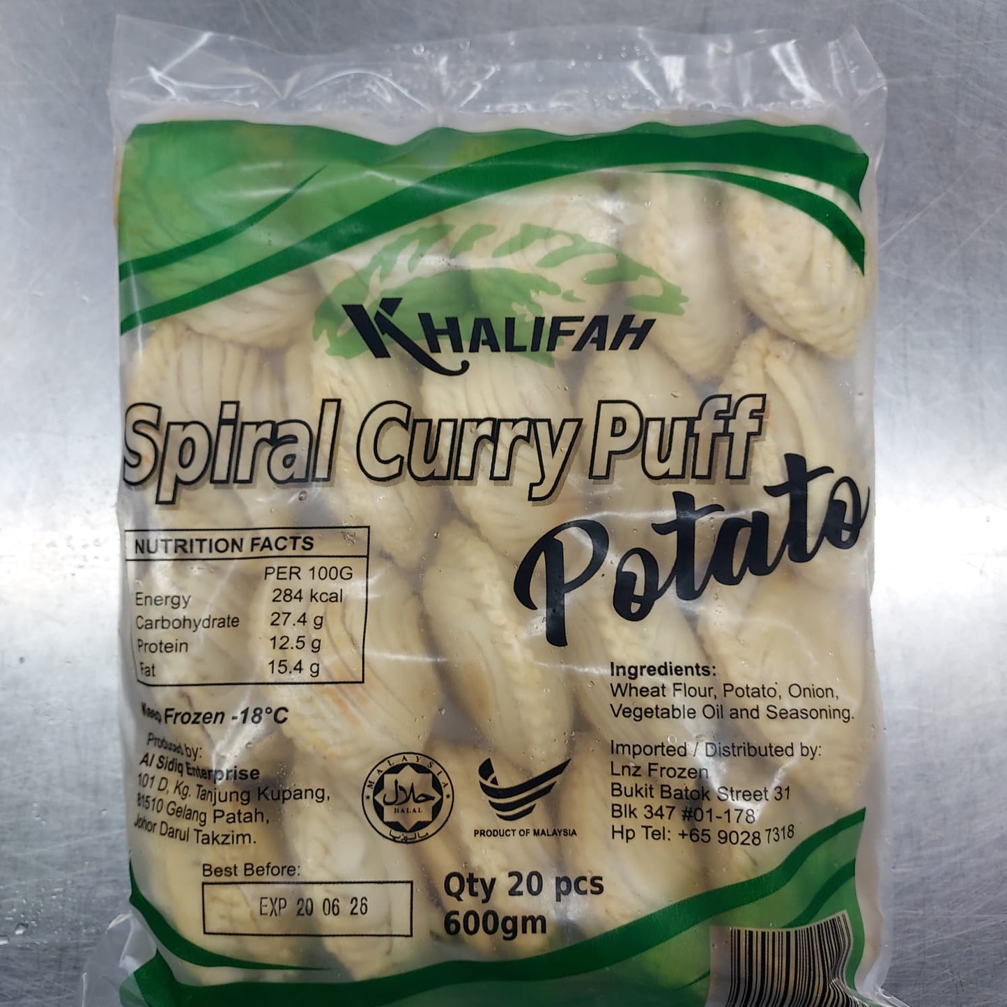 KHALIFAH SPIRAL CURRY PUFF POTATO (20PCS) 600G
