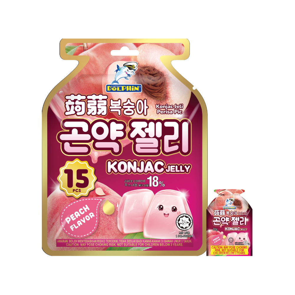 DOLPHIN KONJAC JELLY PEACH 300G