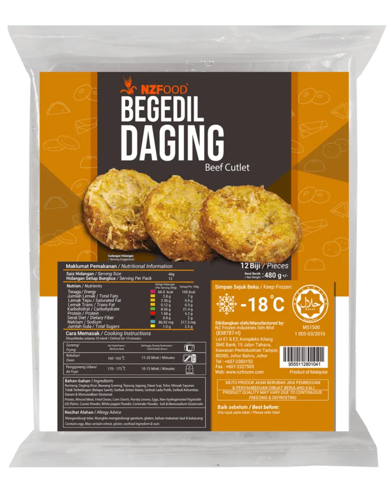 NZ FOOD BEGEDIL DAGING 480GM
