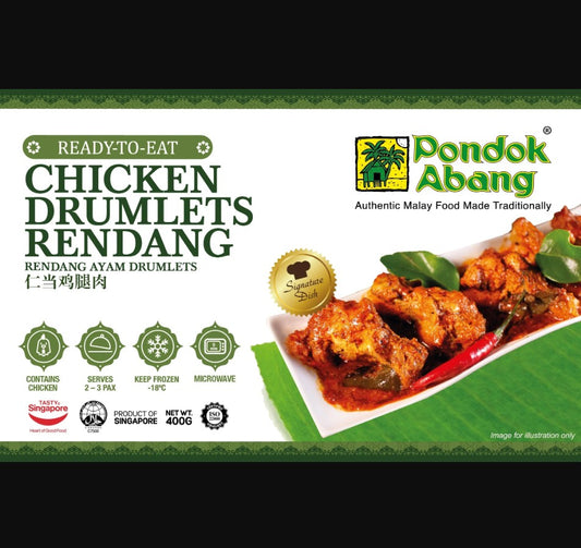 PONDOK ABANG CHICKEN DRUMLET RENDANG 400GM