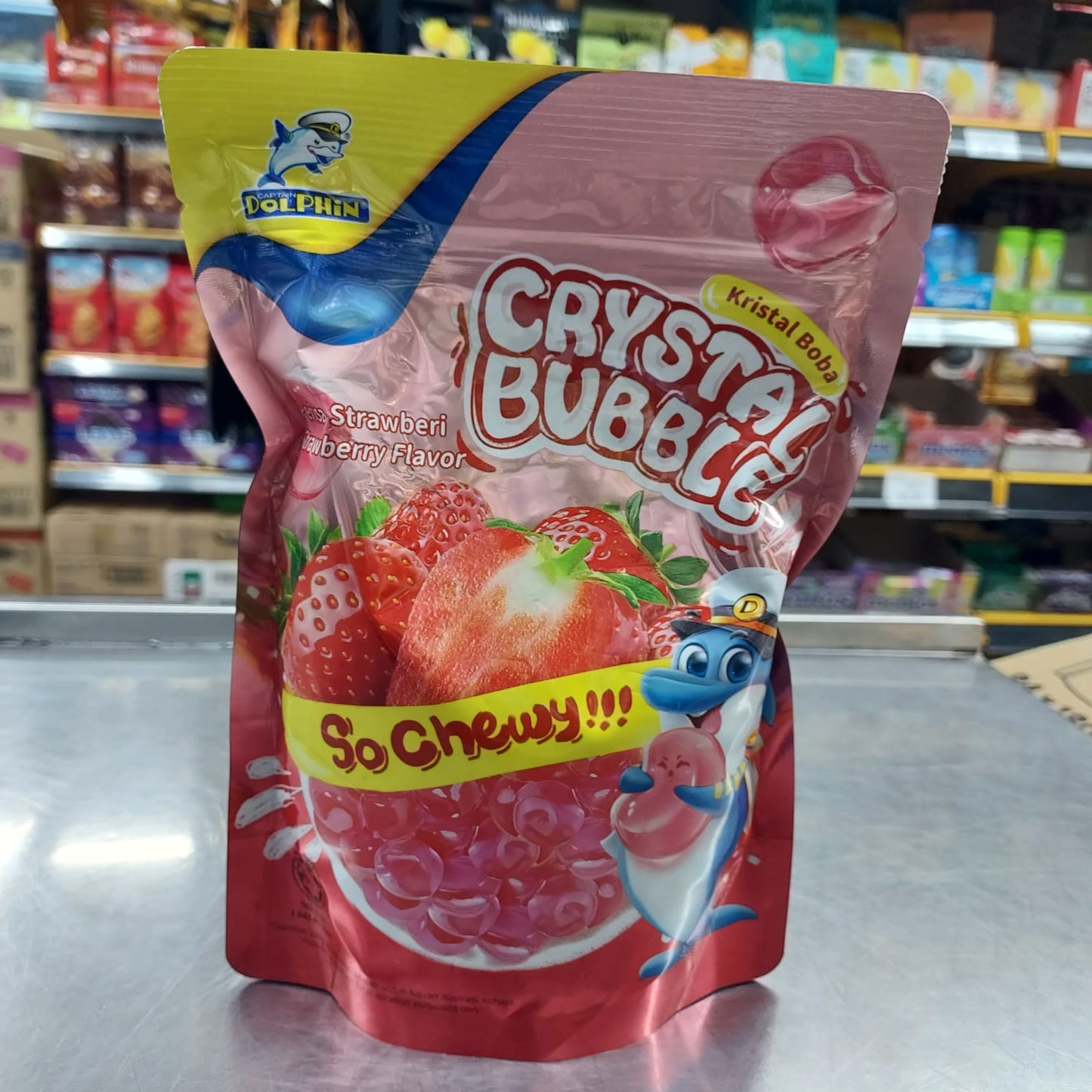DOLPHIN CRYSTAL BUBBLE CHEWY STRAWBERRY 600G