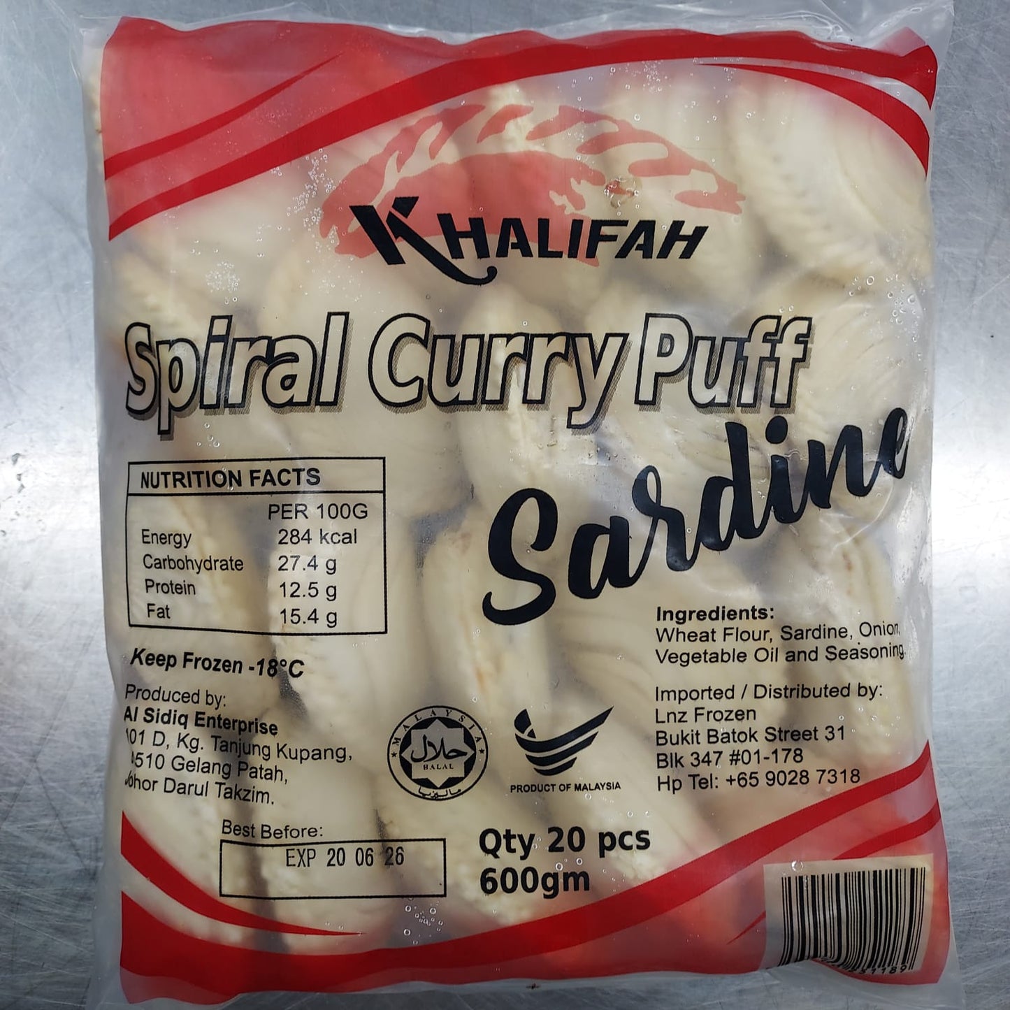 KHALIFAH SPIRAL CURRY PUFF SARDINE (20PCS) 600G