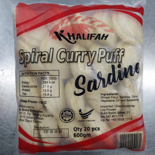 KHALIFAH SPIRAL CURRY PUFF SARDINE (20PCS) 600G