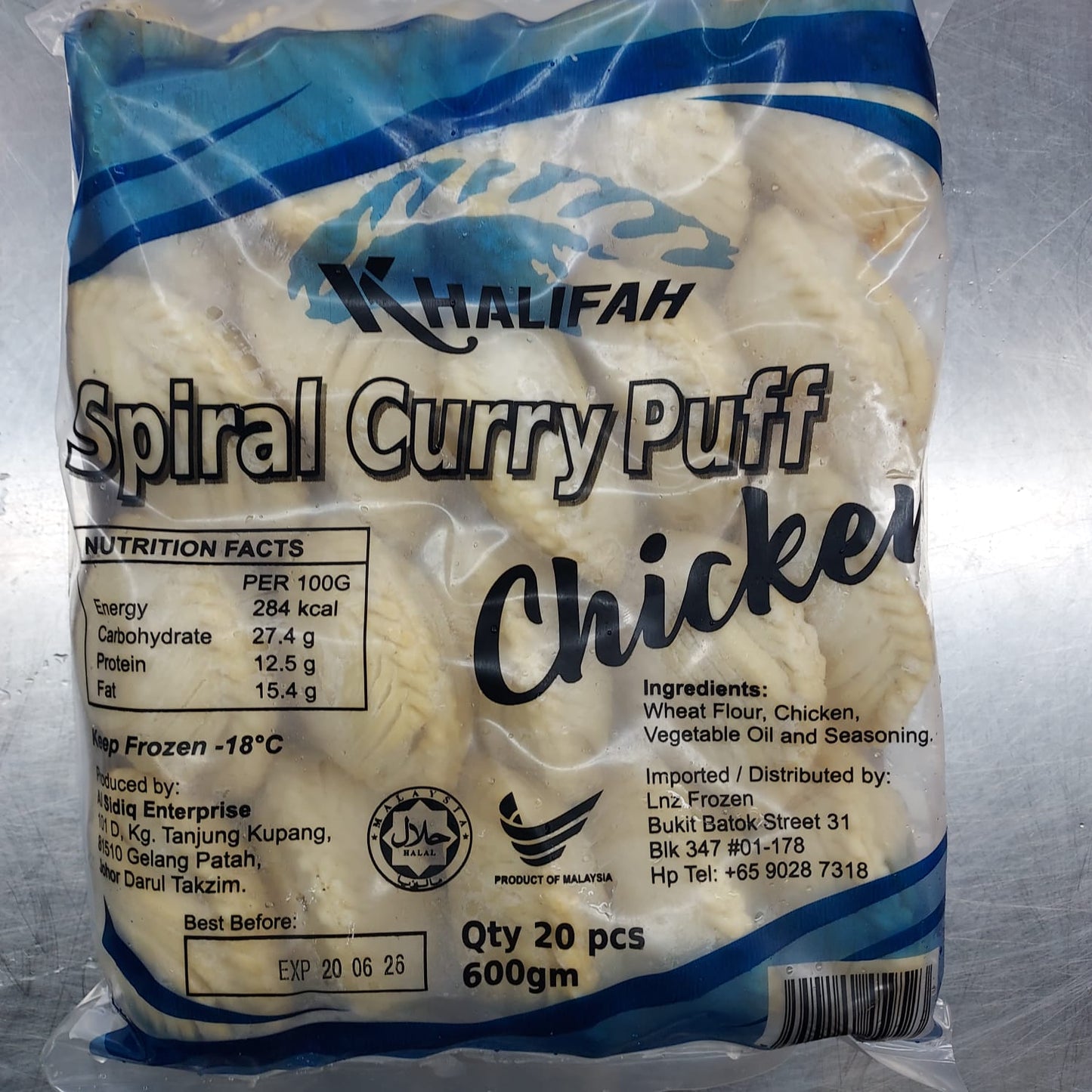 KHALIFAH SPIRAL CURRY PUFF CHICKEN (20PCS) 600G