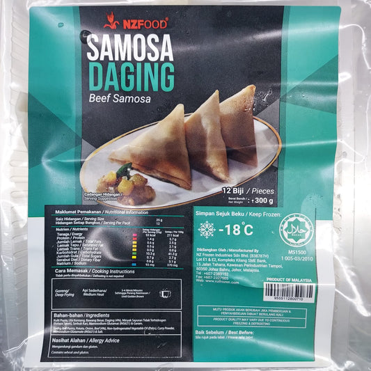 NZ FOOD SAMOSA DAGING (10 PCS) 300GM