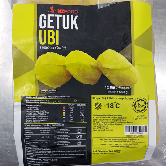 NZ FOOD GETUK UBI TAPIOCA CUTLET (12 PCS) 480GM
