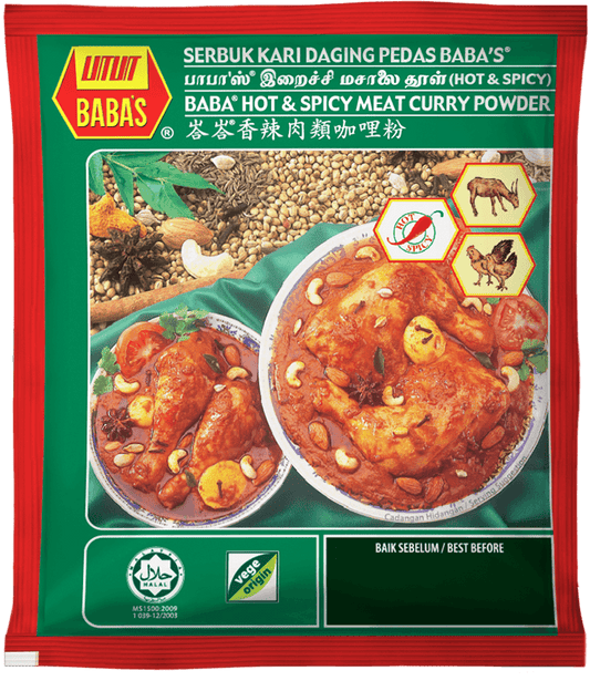 BABAS HOT & SPICY MEAT CURRY POWDER 250G